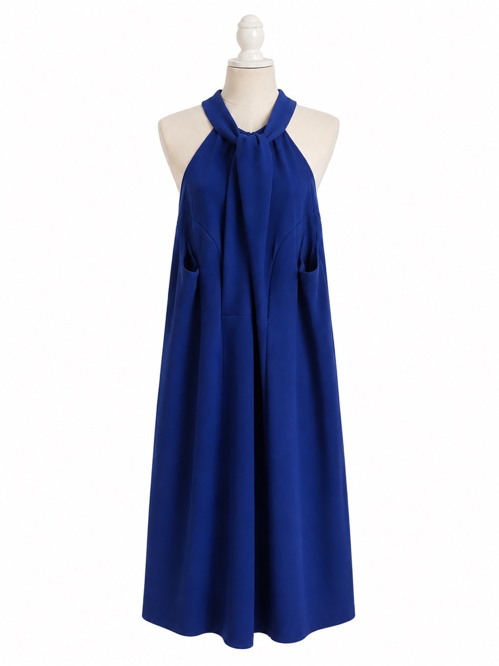 julia jordan Royal Blue One-Shoulder Halter Maxi Dress